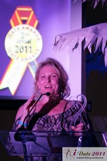 Julie Ferman, CEO of CupidsCoach.com at the 2011 iDateAwards Ceremony in Miami