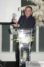 Nick Tsinonis, CEO of Intro Analytics in Miami at the 2011 Internet Dating Industry Awards